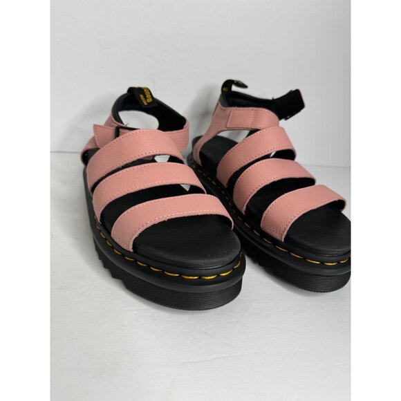 Doc Dr. Martens Blaire Flatform Peach Leather Sandals Women's Size 10 42 UK 8 Ne - Picture 2 of 8
